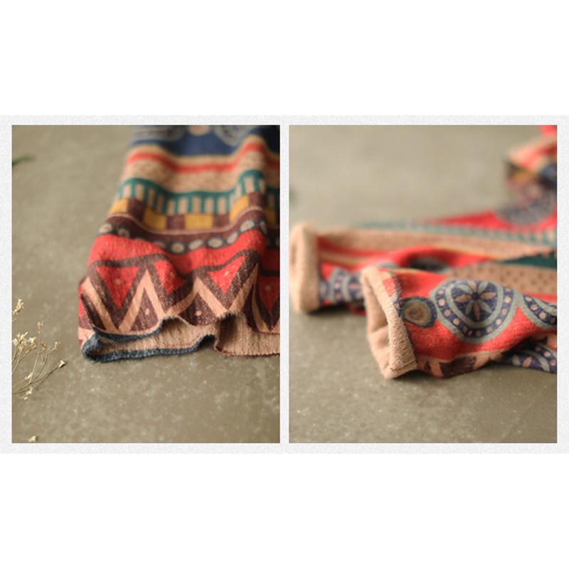 Retro Casual Autumn Printed O-neck Sweater