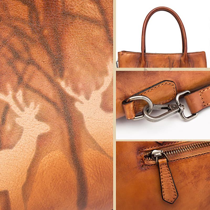 Retro Deer Print Women Classic Shoulder Bag