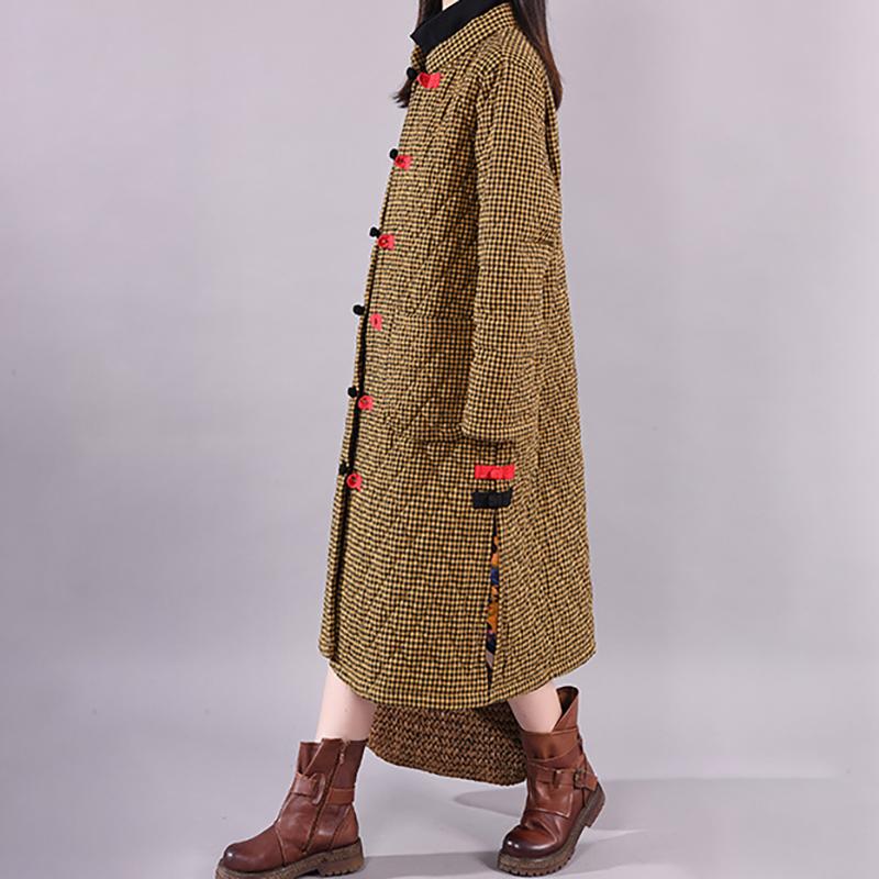 Retro Plaid Winter Warm Cotton-padded Jacket