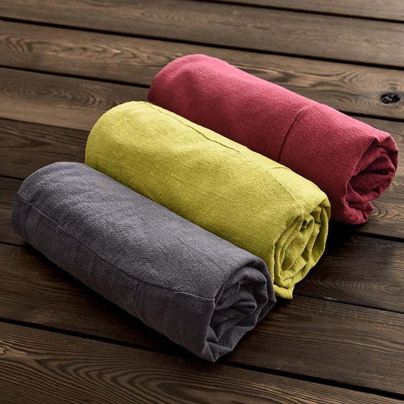 Retro Ramie Wide Leg Pants With Pockets