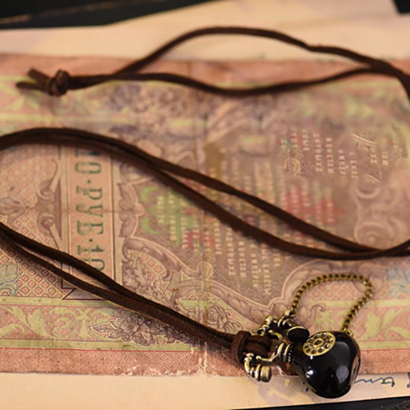 Retro Simulated Small Telephone Pendant Long Necklace