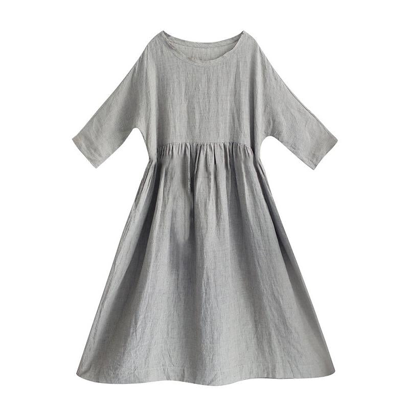 Retro Small Plaid Plus Size Midi Dress