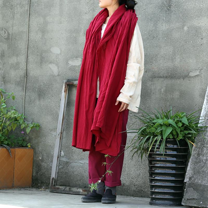 Retro Solid Color Extra Long Scarf