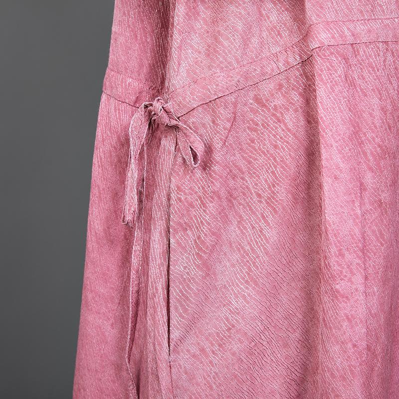 Solid Color Adjustable Waist Casual Loose Dress