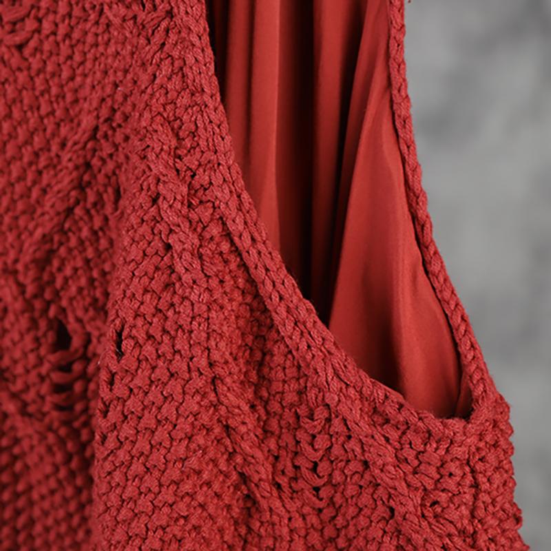 Solid Color Double Layer Knit Waistcoat