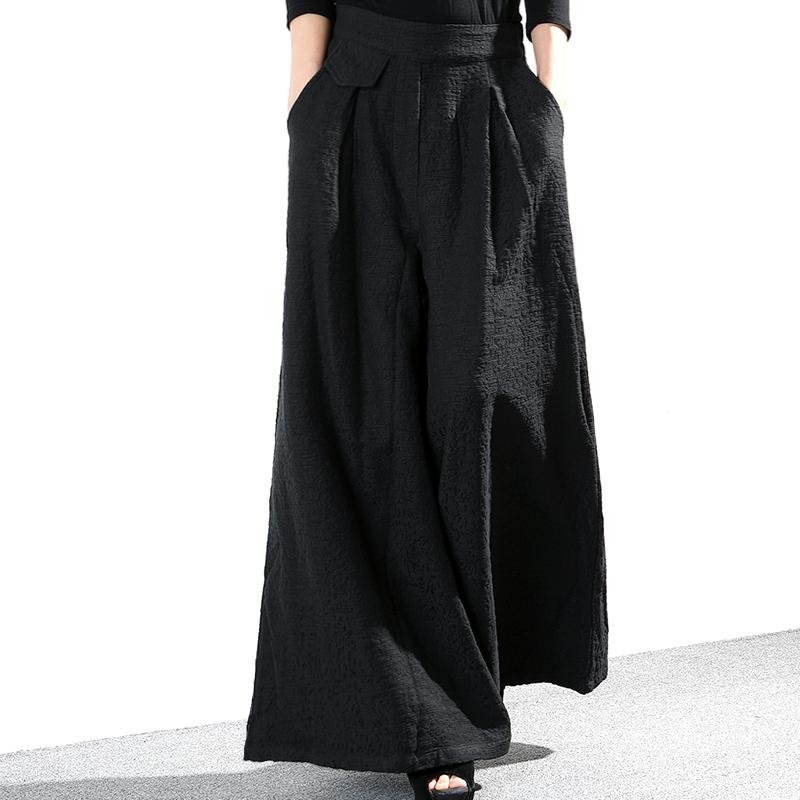 Solid Color Loose Elegant Thick Wide Leg Pants