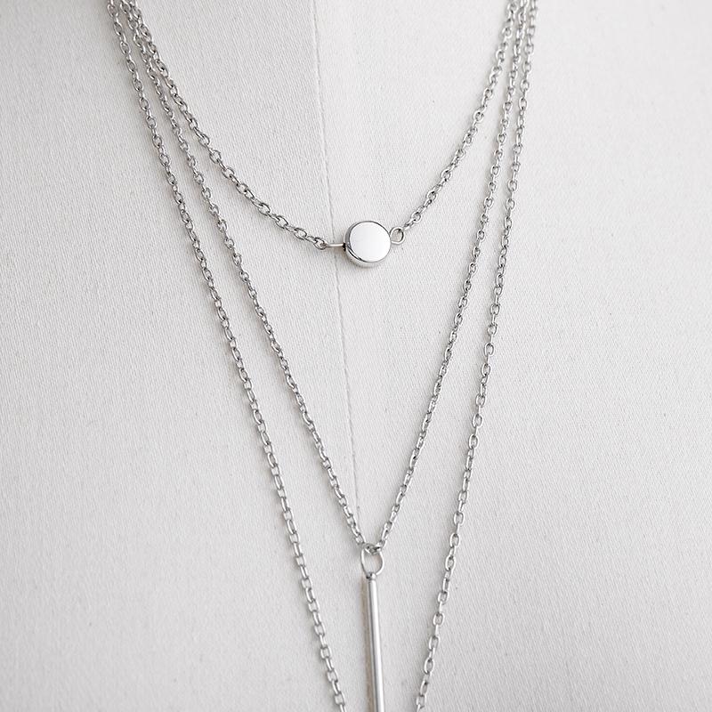 Solid Color Multi Layer Alloy Necklace