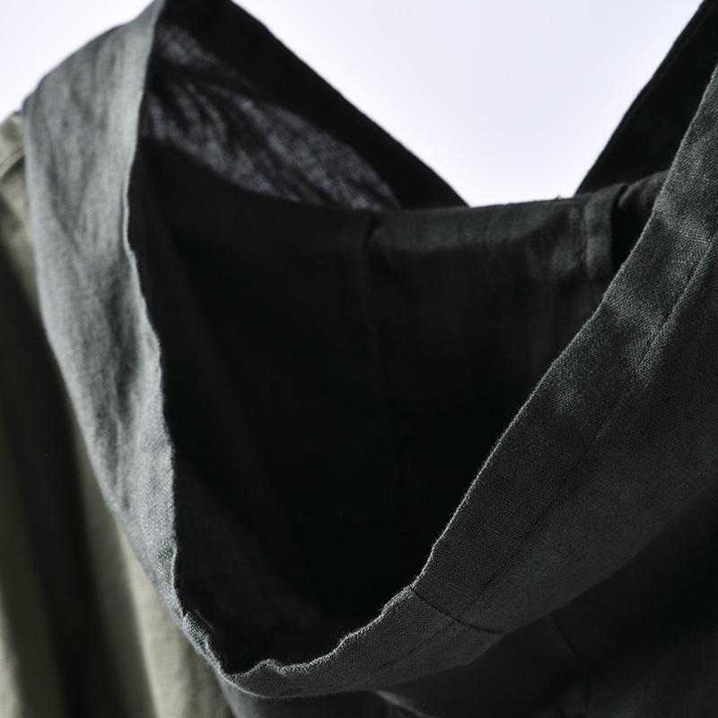 Solid Color Pullover Spliced Thin Hoodie