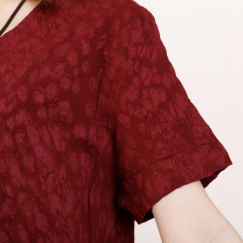 Solid Color Round Neck Short Sleeve Dress