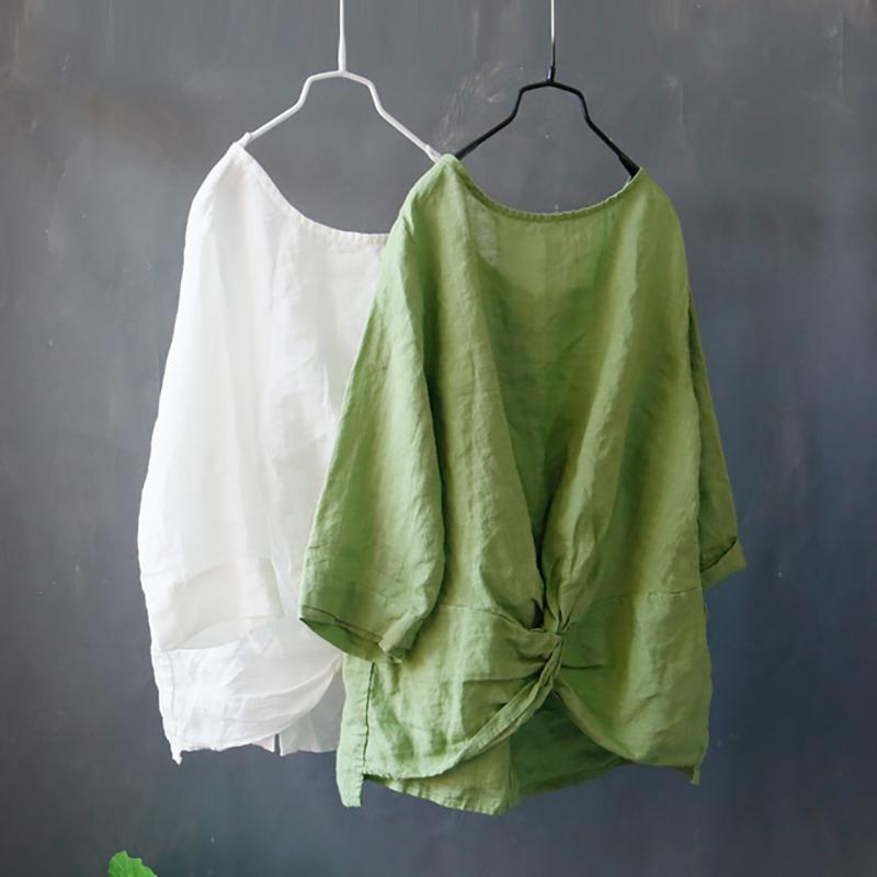 Solid Color Single Breasted Reversible Blouse