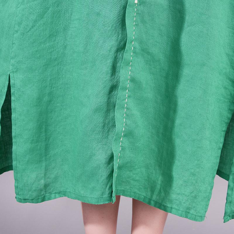 Solid Color Split Hem Casual Midi Dress