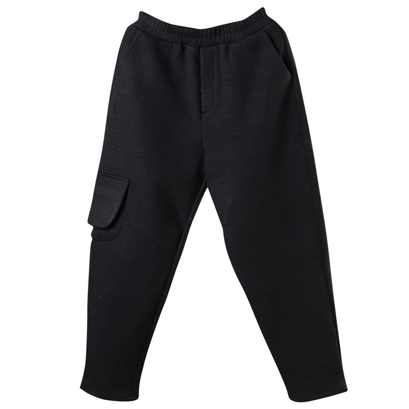 Solid Color Thick Warm Casual Pants