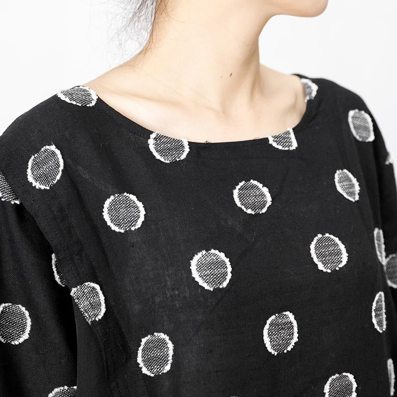 Spliced Polka Dots Casual Loose Dress