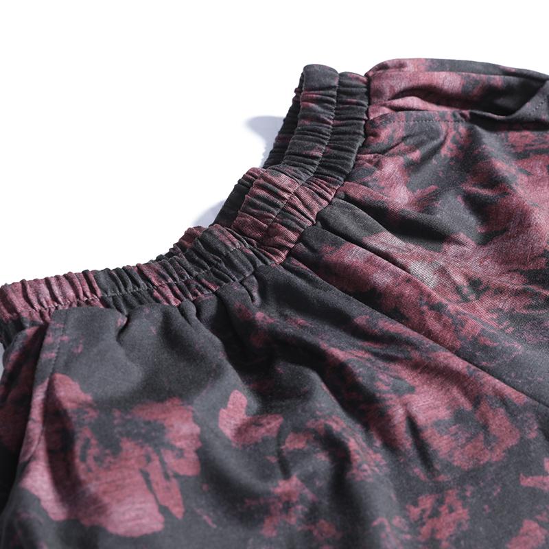 Spring Casual Print Long Sleeve Wide Leg Pants Sets