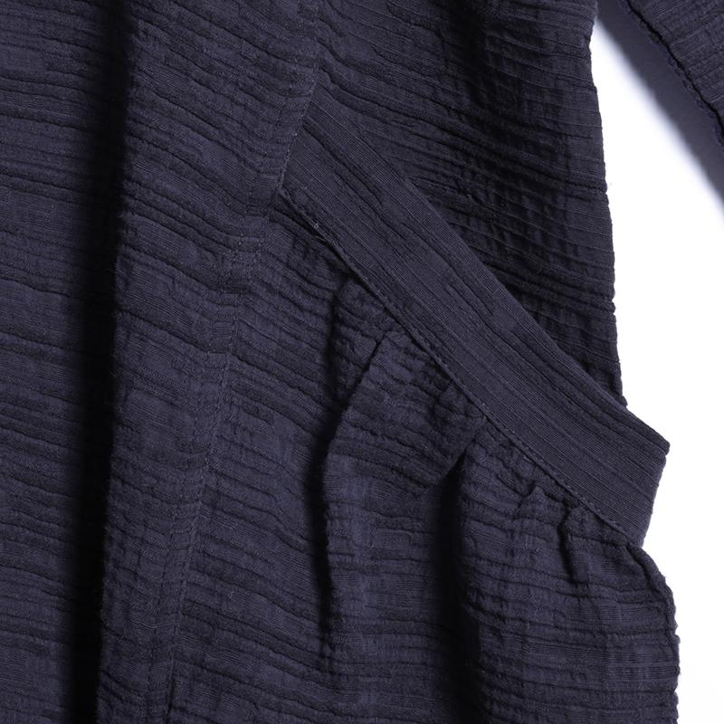 Spring Vintage Solid Knee-Length Pullover Loose Long Sleeve Dress