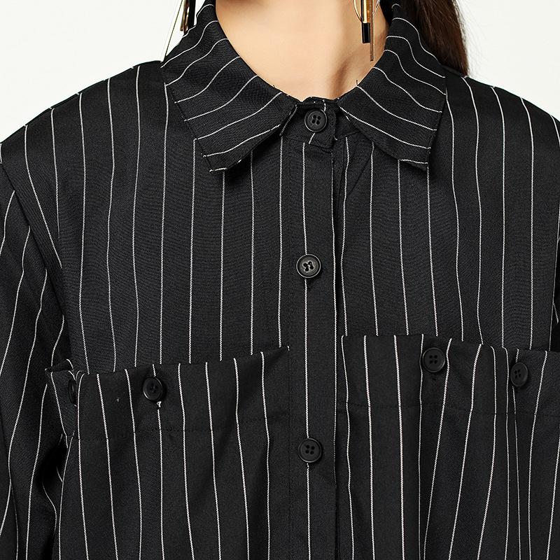 Spring Women Fashion Stripe Button Dress