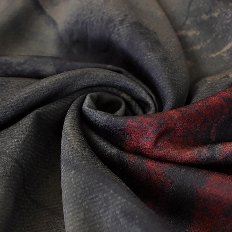 Stand Collar Irregular Loose Print Dress