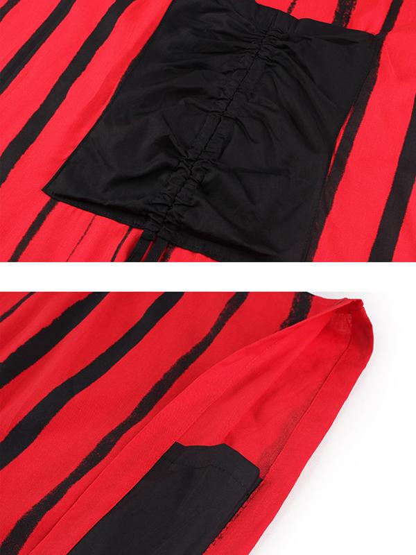 Striped Print Summer Plus Size Dress