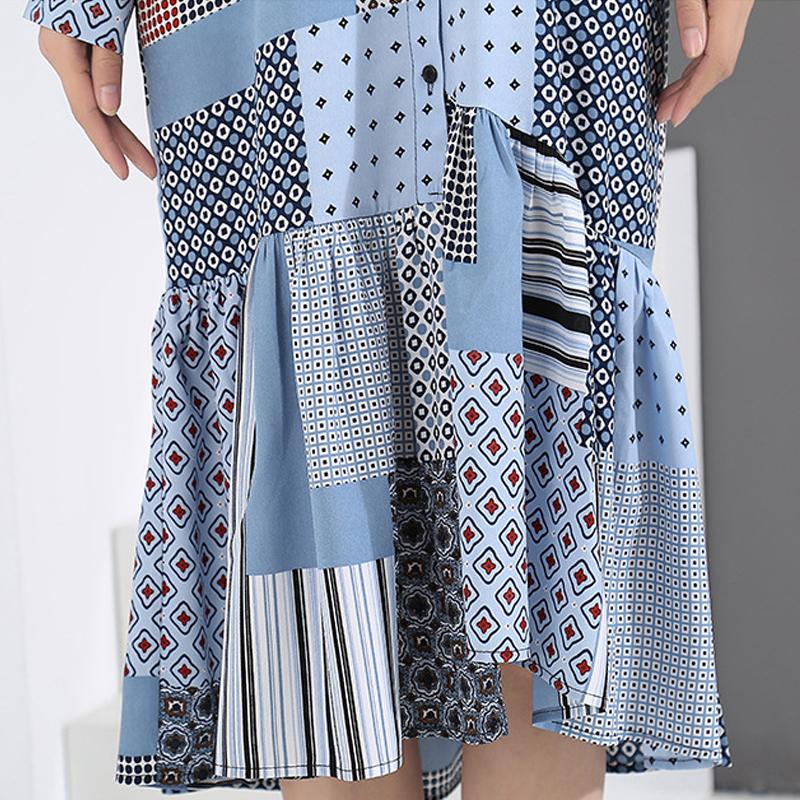 Summer Fashion Loose Printed Shirt Dress