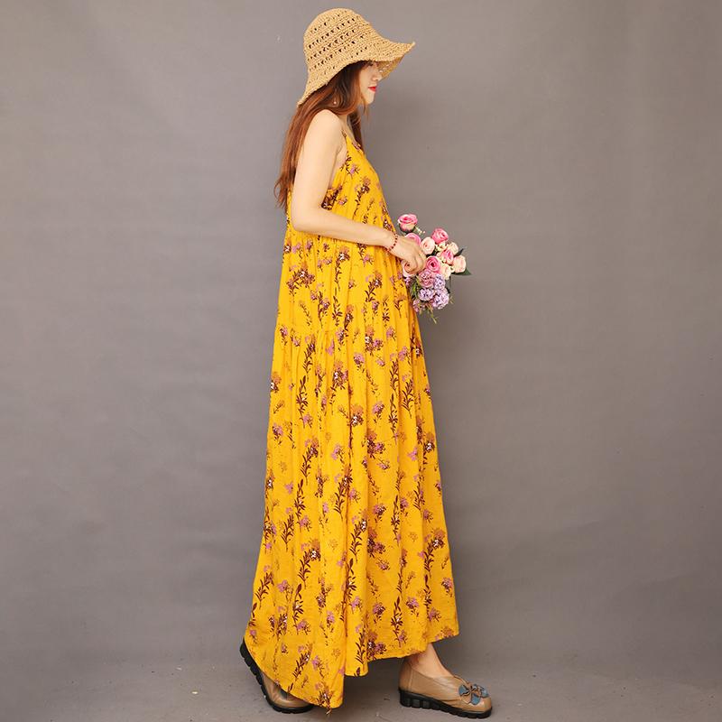 Summer Floral Printed Cool Suspender Dress