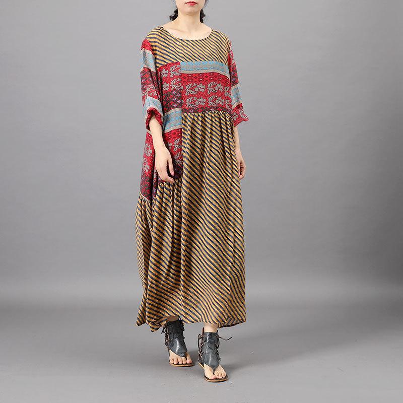 Summer Patchwork Irregular Printed Loose Dress