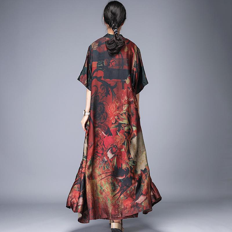 Summer Vintage Printed Single Breasted Coat