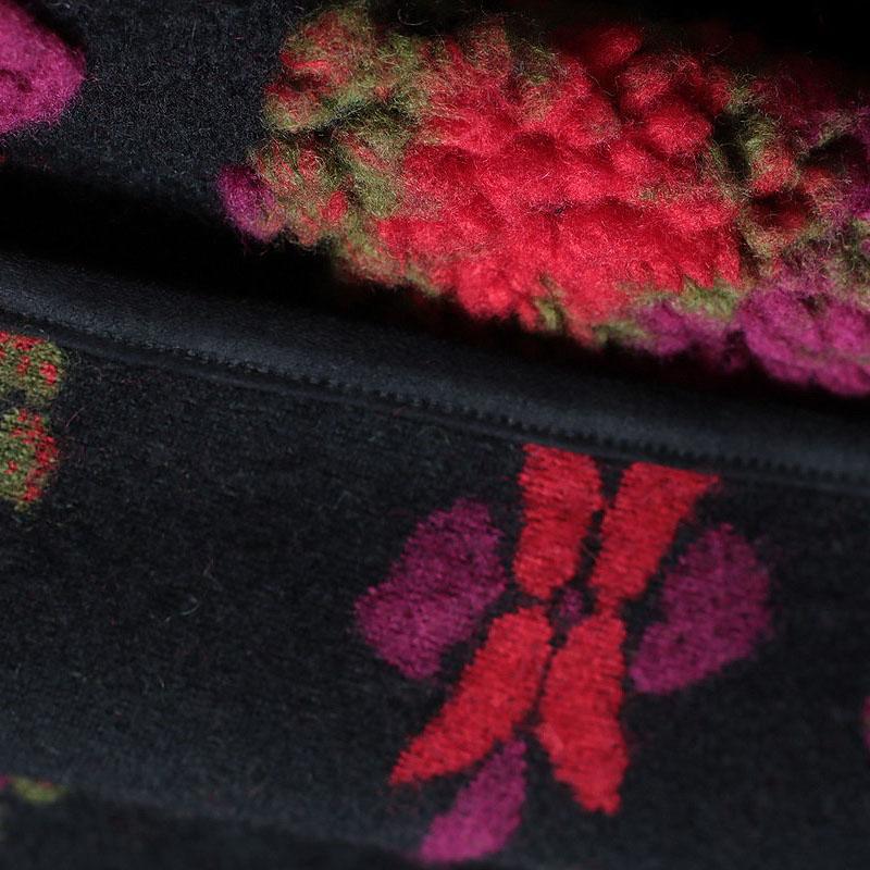 Plus Size Women Woolen Overcoat Winter Retro Long Sleeve Coat