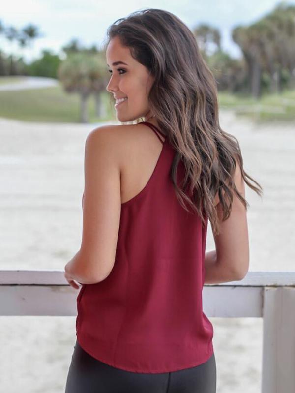 Falbala Spaghetti-neck T-shirts Tops