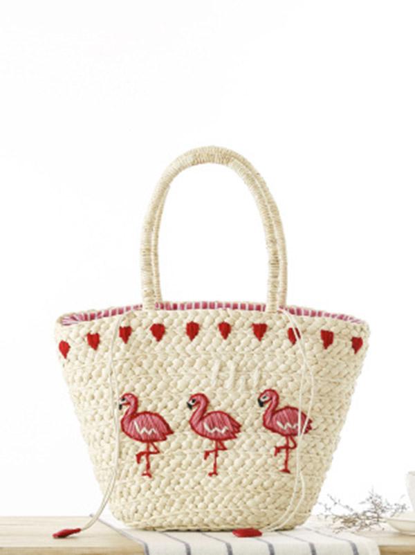 Embroidered Straw Plaited Article Bohemia Bag
