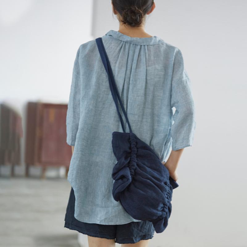 Three Quarter Sleeve Casual Plus Size Shirt