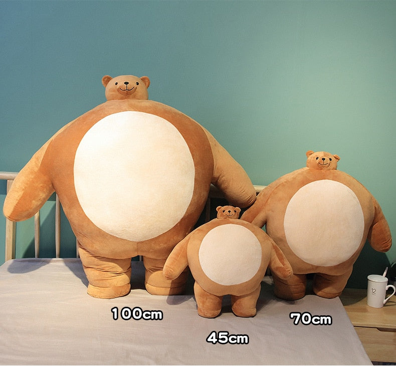 Tiny Head Teddy Bear Pillow Stuffed Small Head Big Muscle Body Raccoon Frog Elephant Boyfriend Hug Pillow Chair Cushion Birthday