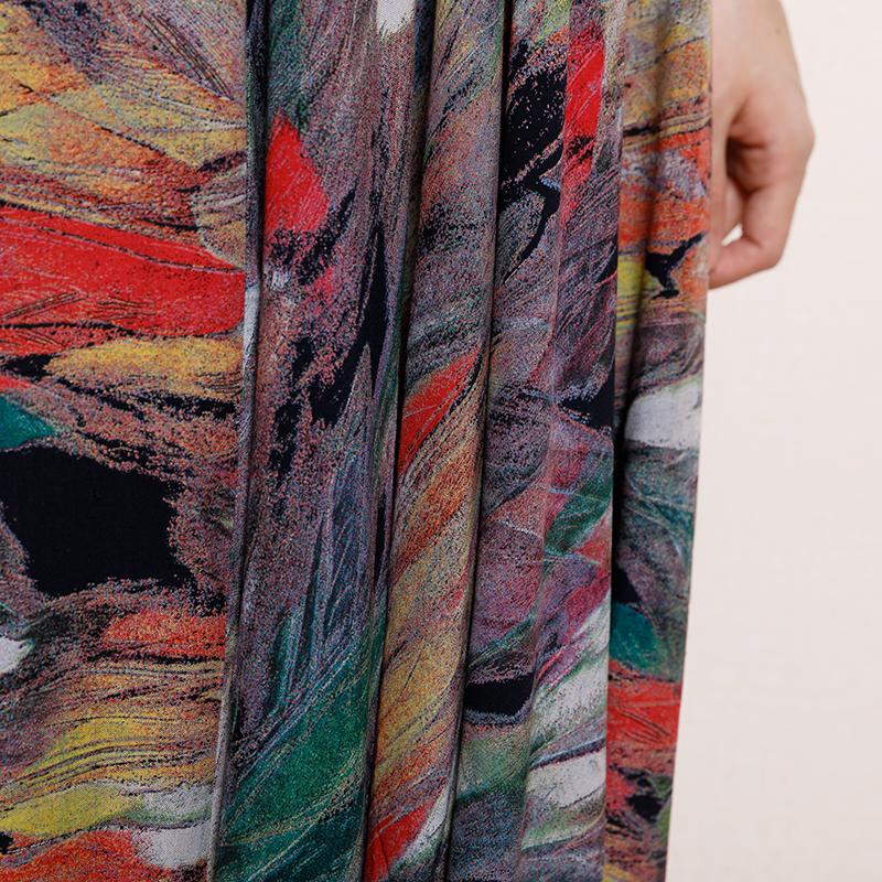 Vintage Cotton Print Drawstring Loose Jumpsuit