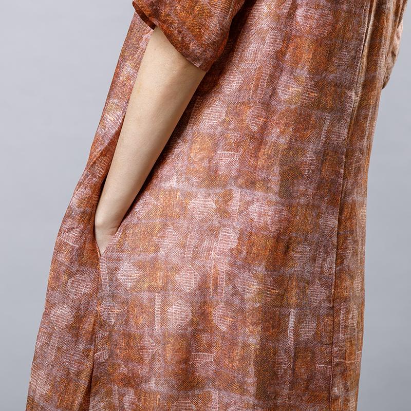 Vintage Folded Stripes Elegant Midi Dress