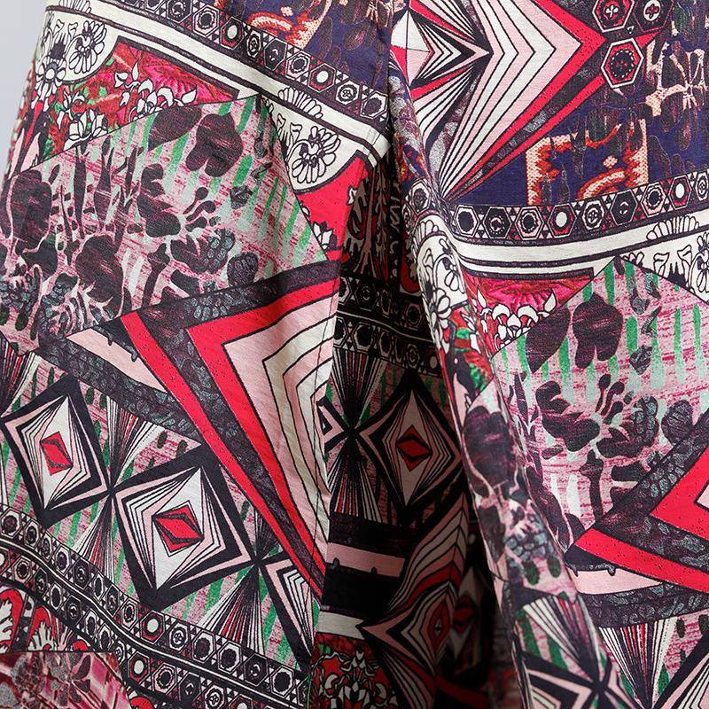 Vintage Printed Split Casual Two Piece Suit