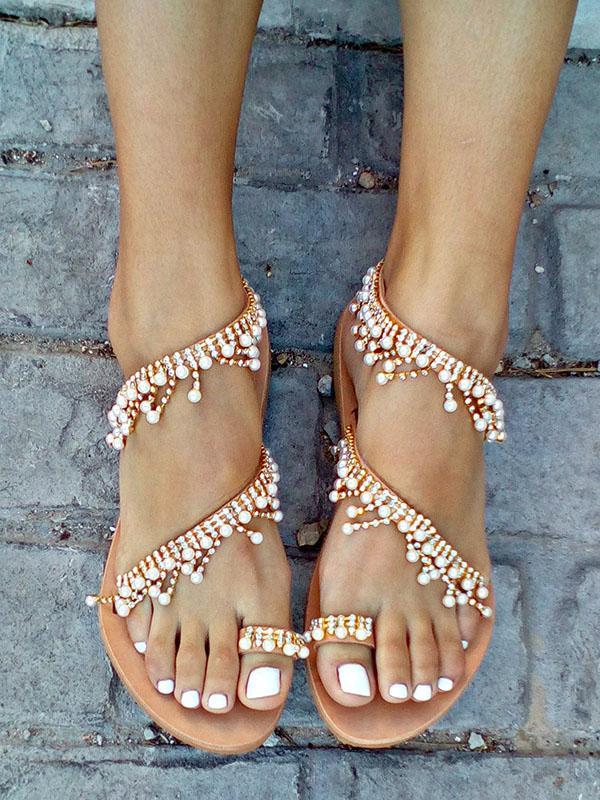 Pretty Handmade Beach Flat Sandals