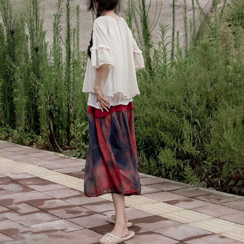 White Loose Cotton Women Summer Pullover Blouse