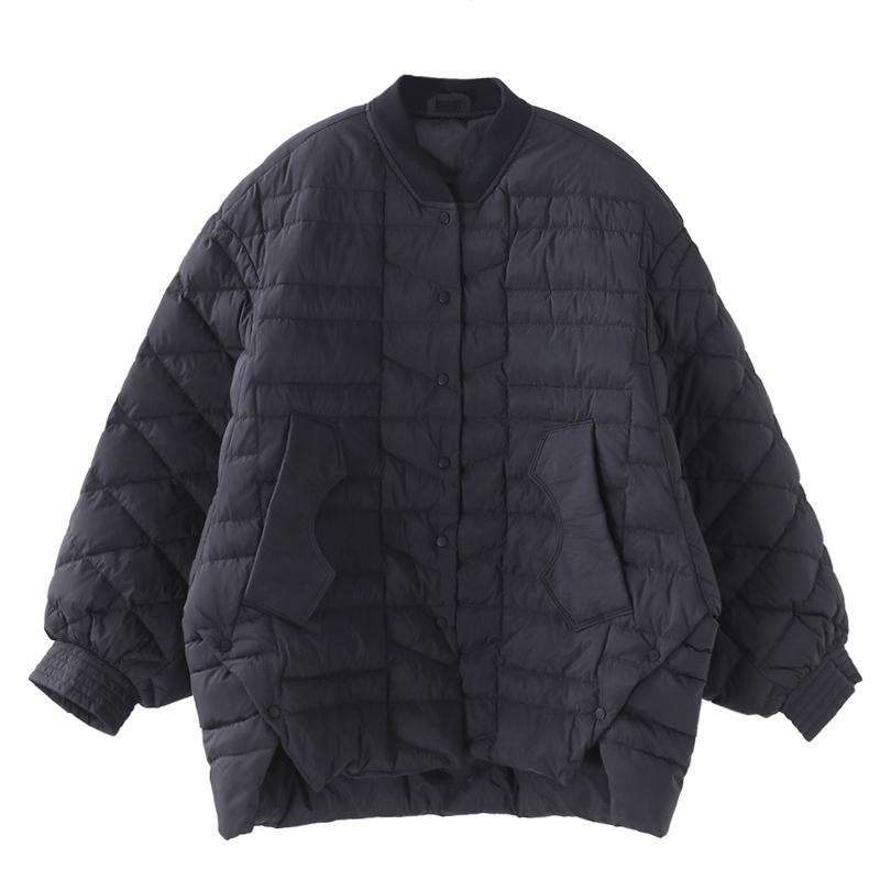Winter Bat Sleeve Oblique Pocket Casual Down Coat