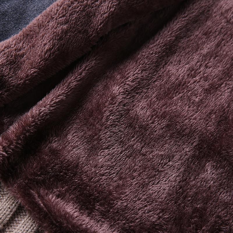 Winter Casual Knitting Stitching Denim Coat