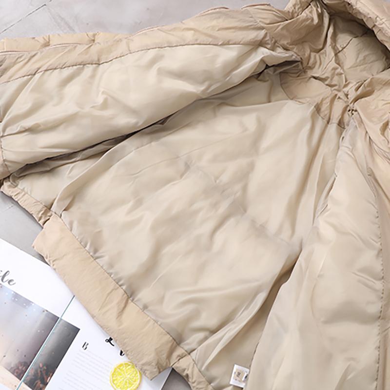 Winter Double Pockets Solid Color Down Coat