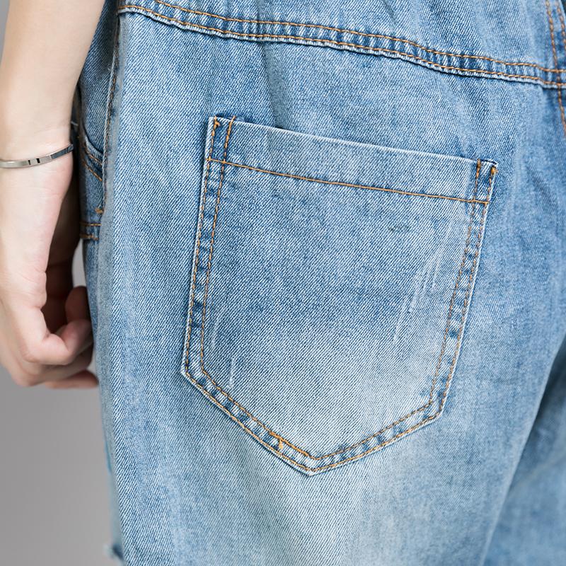 Women Casual Embroidered Lines Drawstring Jeans