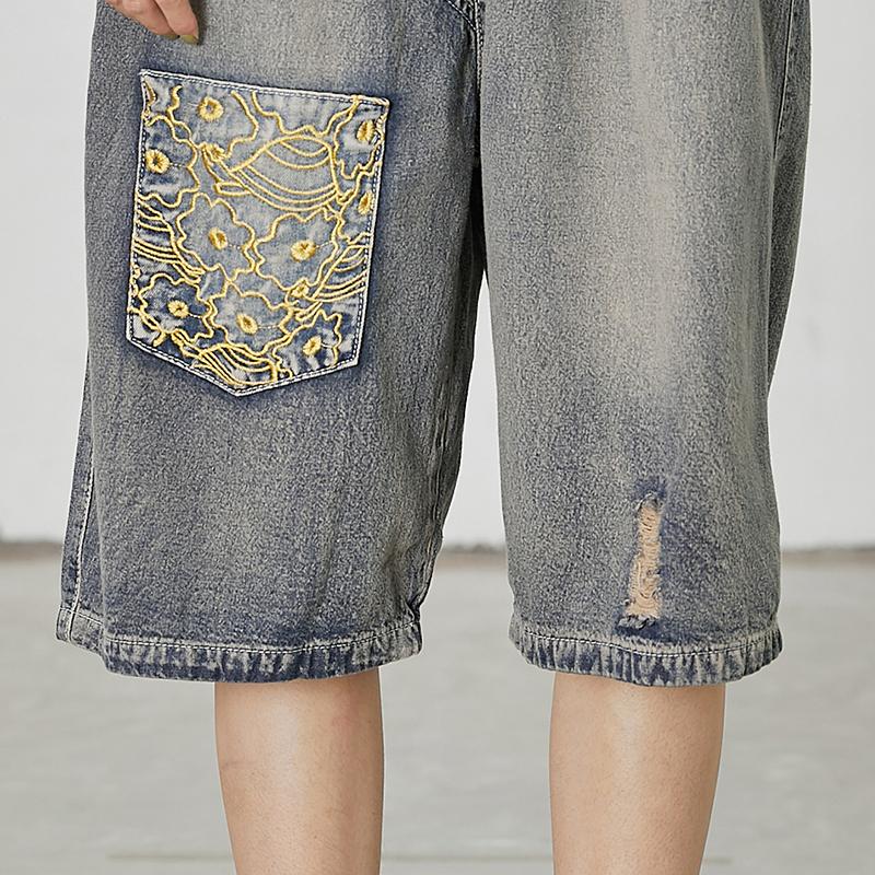 Women Patchwork Spliced Elastic Waist Jeans