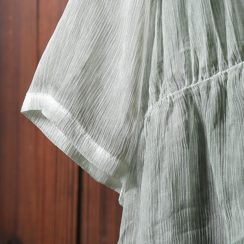 Women Solid Pockets Lining Loose Maxi Dress