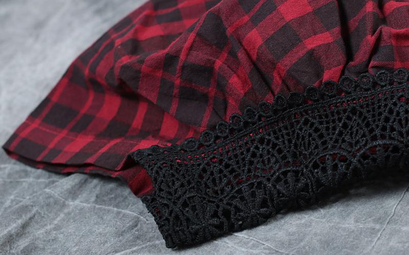 Women Spring Casual Plaid Long Shirt