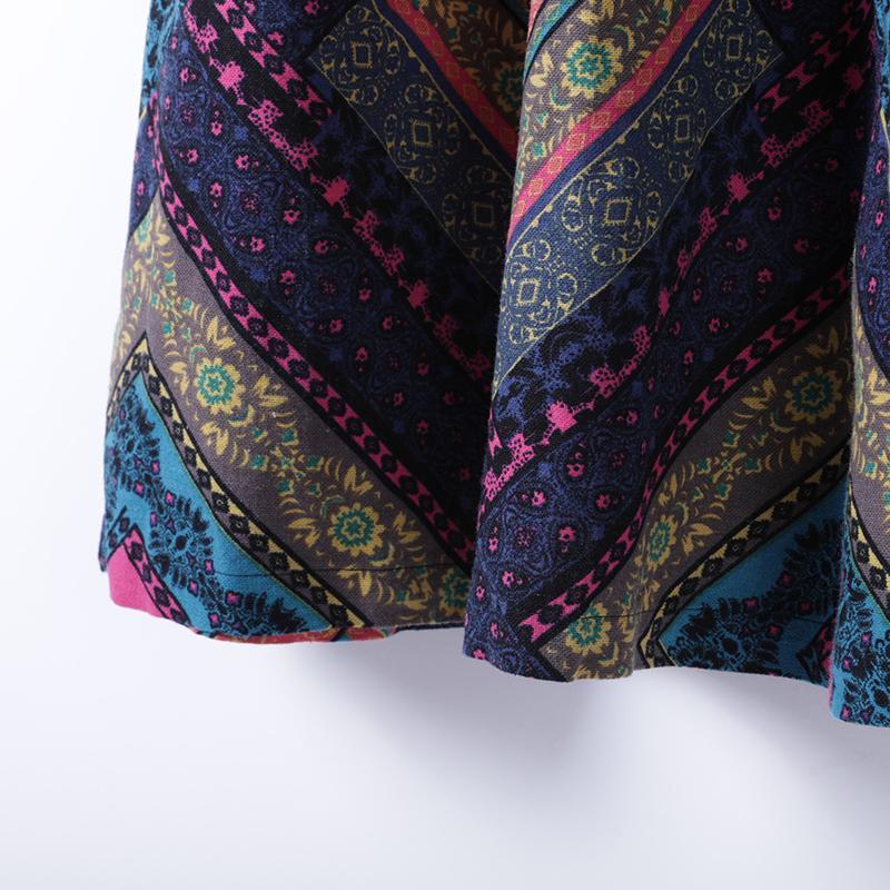 Women Spring Casual Print Pullover Loose Long Sleeve Dress