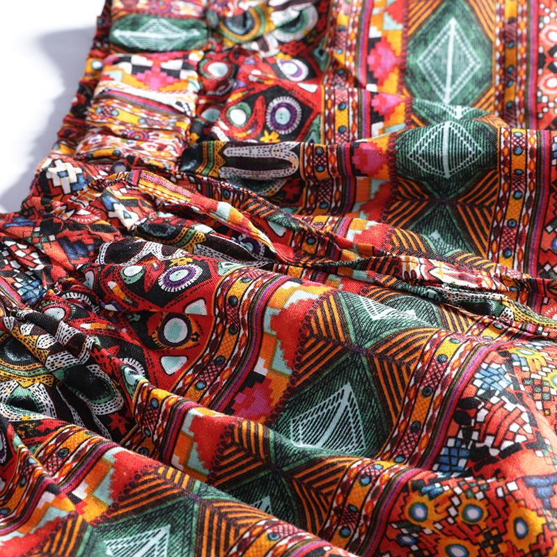 Women Spring Casual Print Wide Leg Pants