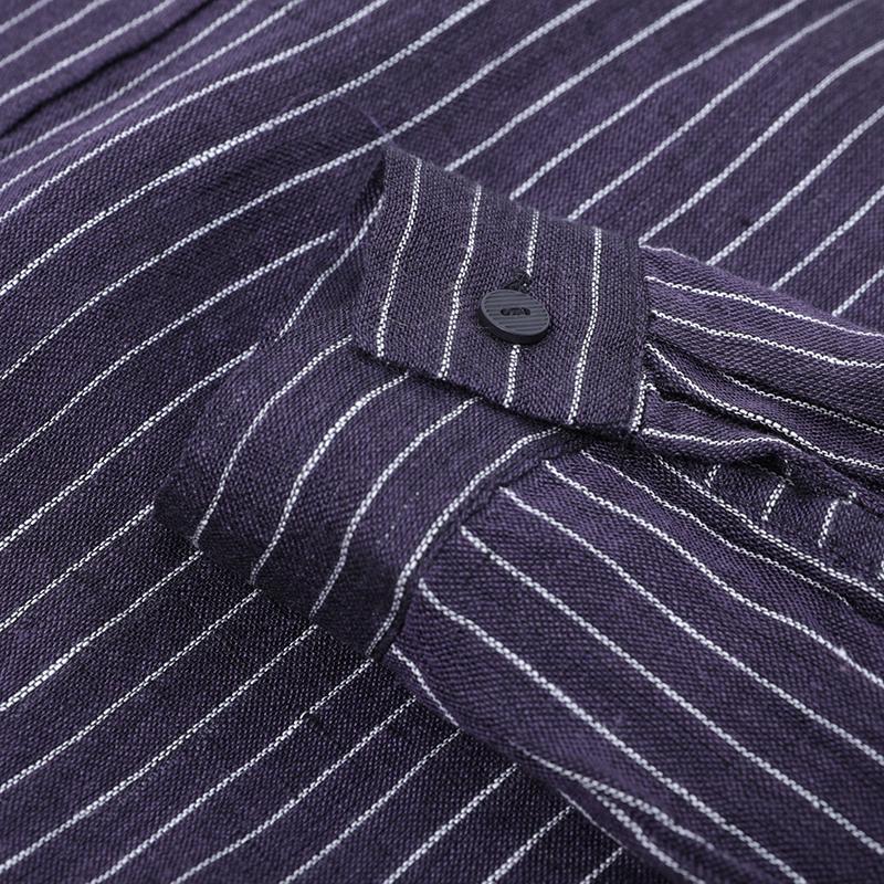 Women Spring Casual Striped Loose Long Sleeve Dress