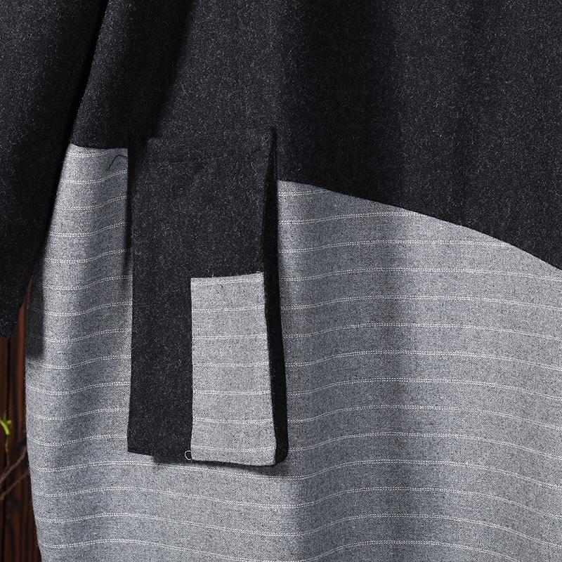 Women Spring Stripe Spliced Loose Midi Dress