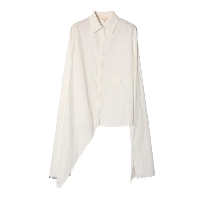 Womens Stylish Asymmetrical Front-Tie Shirt Blouse