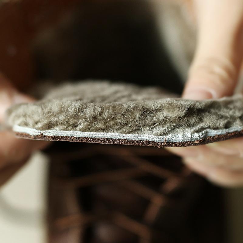 Wool-lined Retro Leather Boots