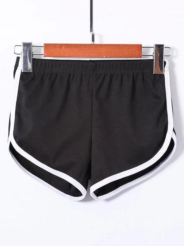 Contrast Color Printed Wrap Sports Shorts